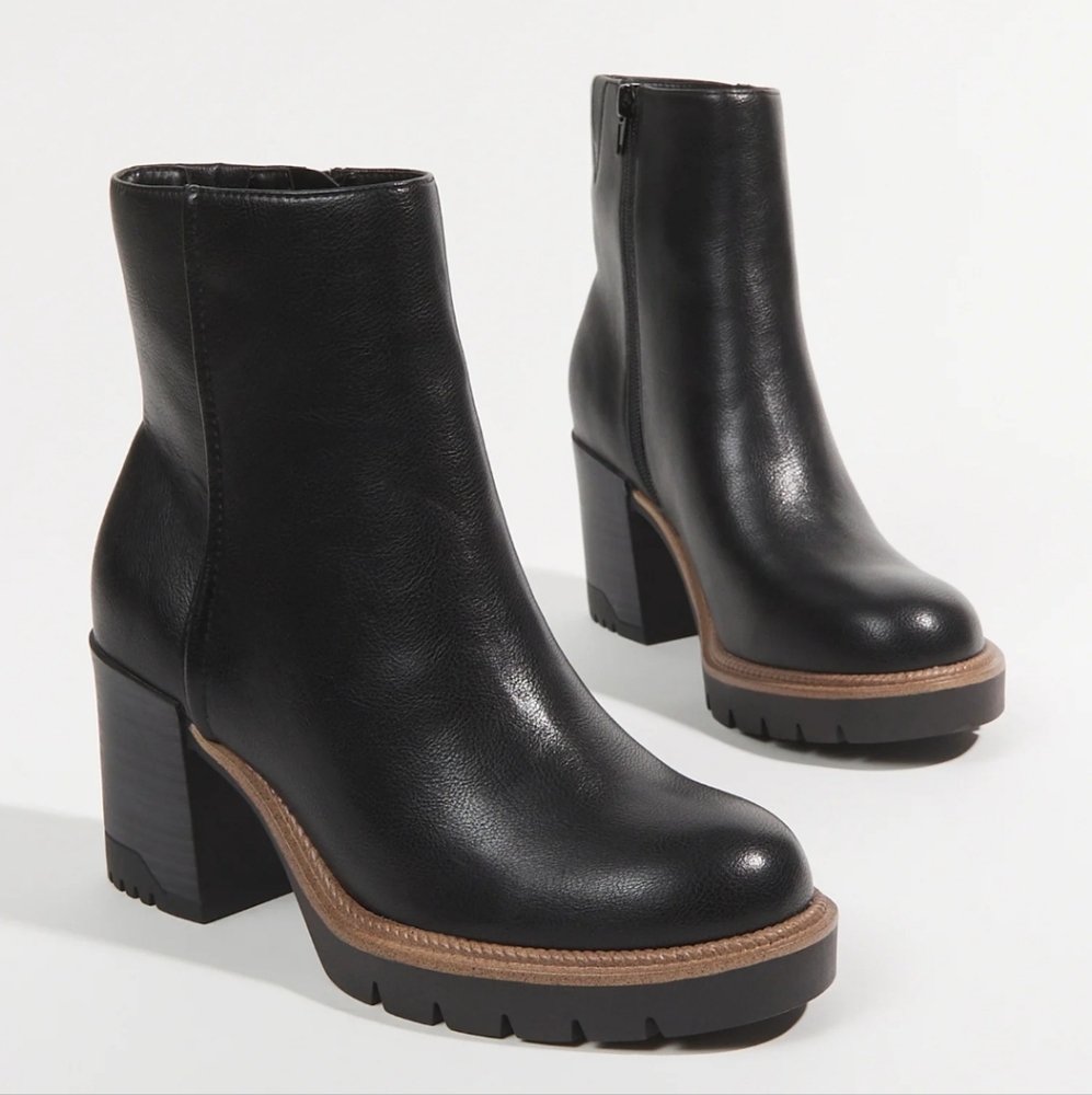 Black lug sole heeled boots from Altar'd State